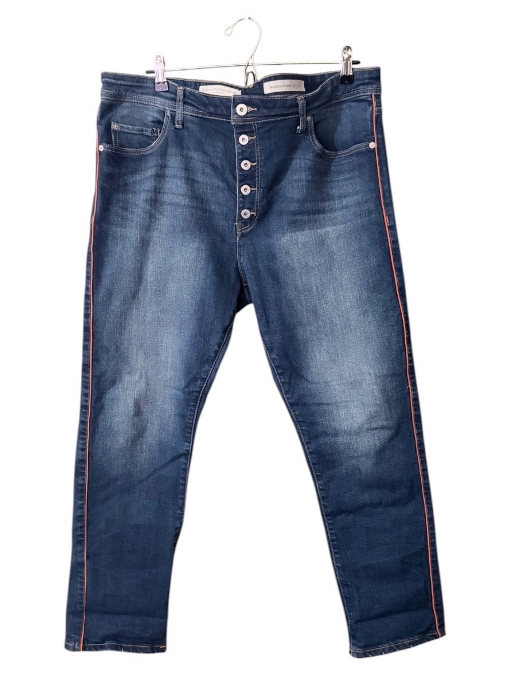 Pilcro and the Letterpress Relaxed Straight Button-Fly Jeans